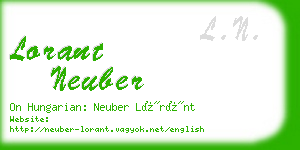 lorant neuber business card